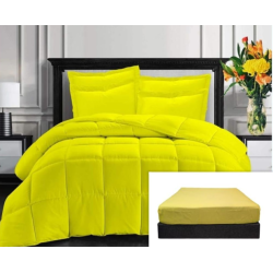 Comforter & Fitted Sheet Set (Plain Colours) Queen/King -6pcs