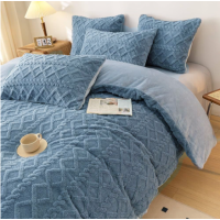Comforter Set-Geometric Fluffy Fleece-(5 Pieces)