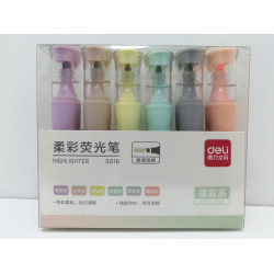 DELI - Soft Colour Highlighters (6pcs)